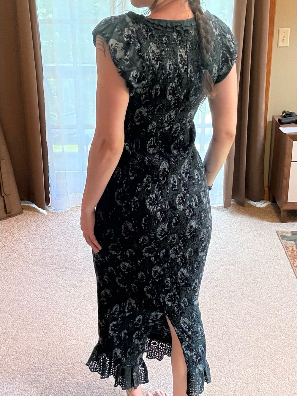 Free People Blue/Green Midi Dress